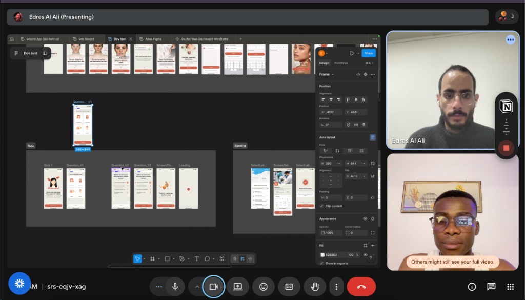 Video call with Edres Al Ali about Gloord App