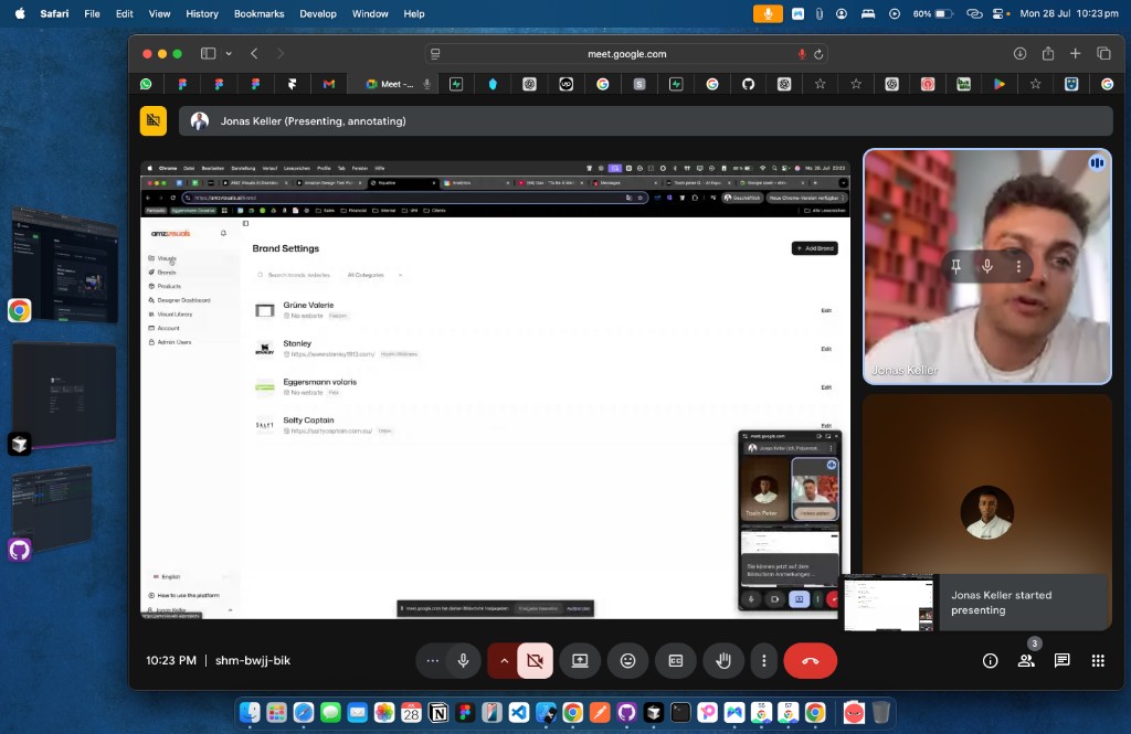 Video call with Jonas Keller about AMZ Visuals